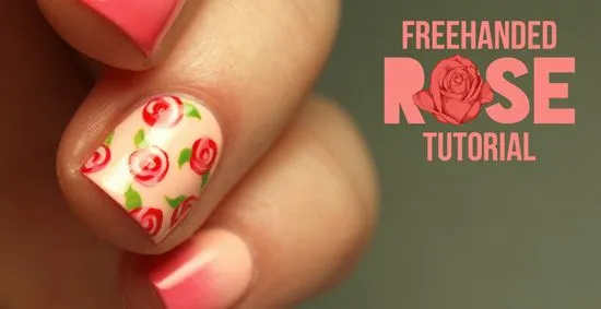 Diseño+de+uñas+de+rosas+con+ ...