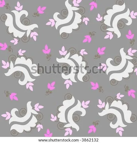 Diseños Artísticos Con Las Flores Rosadas En Fondo Gris Imagen de ...