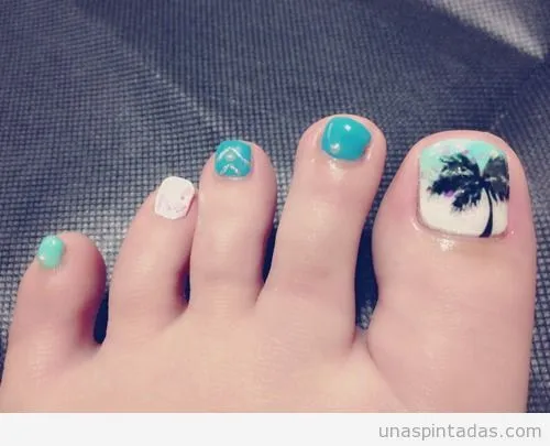 Fotos de uñas pinceladas para los pies - Imagui