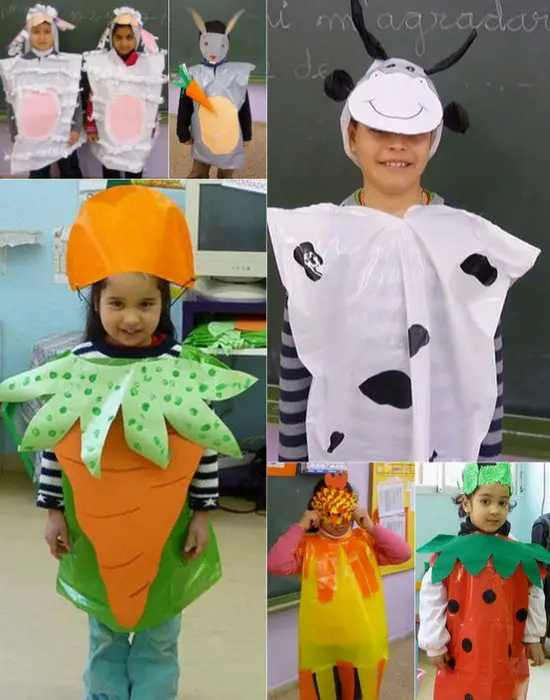 Disfraces con bolsas de plástico - Manualidades Infantiles Disfraces con bolsas de plástico - Manualidades Infantiles