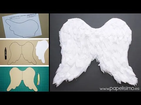 Disfraces caseros: Alas de ángel de niño de papel y cartón - YouTube