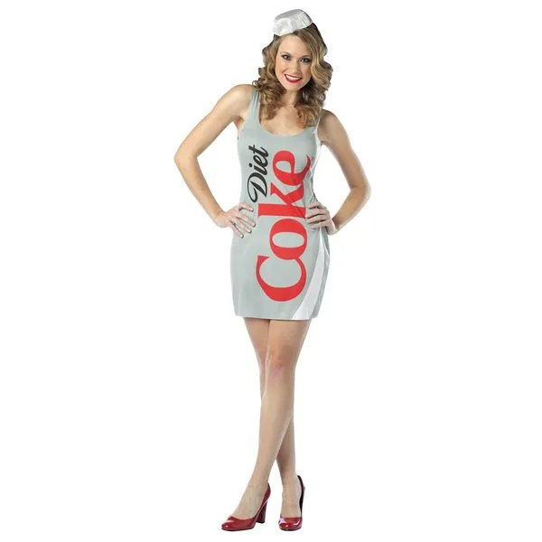 Disfraz de botella de Coca-Cola Light para mujer.