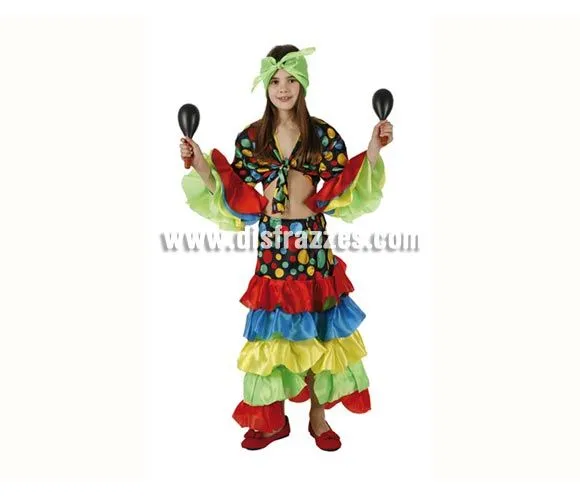 Disfraz barato de Rumbera con volantes para niñas 5 a 6 años por ... Disfraz barato de Rumbera con volantes para niñas 5 a 6 años por ...