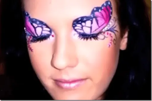 Maquillaje fantasía una mariposa en los ojos - Disfraz casero Maquillaje fantasía una mariposa en los ojos - Disfraz casero