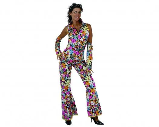 Disfraz de chica hippie flores, adulto 15,75 €. tiendadedisfraces.