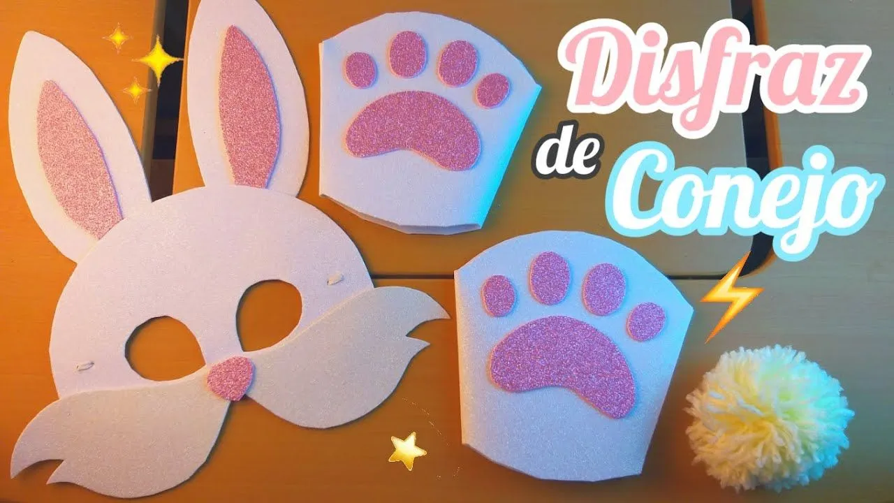 Cómo hacer un Disfraz de CONEJO para niños, Máscara , Guantes y Cola con foamy | Momuscraft - YouTube Cómo hacer un Disfraz de CONEJO para niños, Máscara , Guantes y Cola con foamy | Momuscraft - YouTube