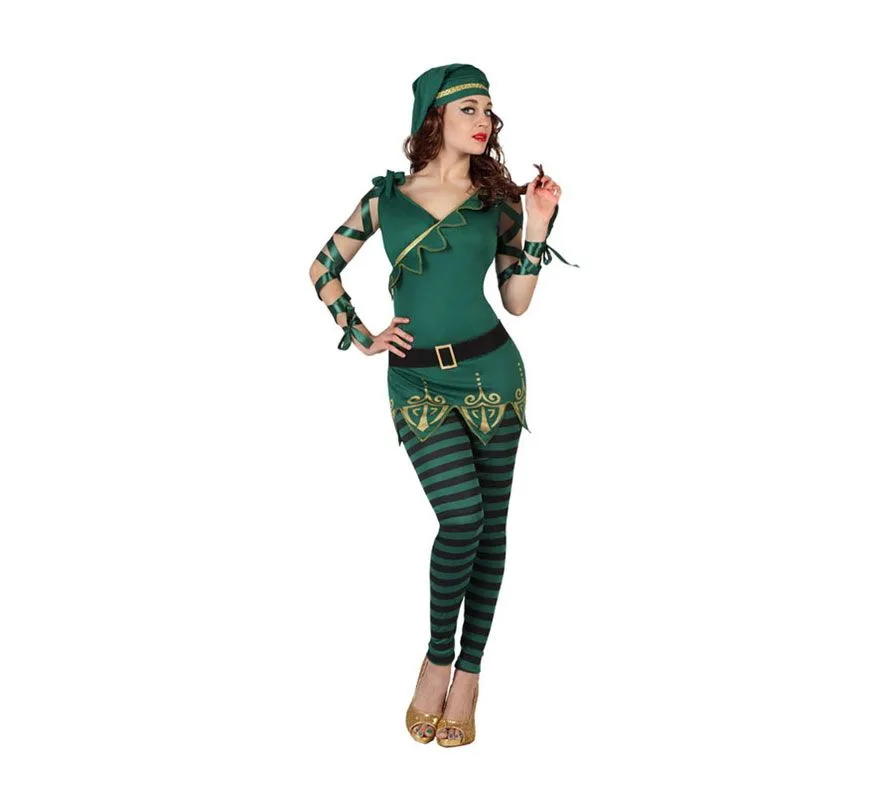 Disfraz de Duende verde de rayas para mujer talla M-L | Disfrazzes ... Disfraz de Duende verde de rayas para mujer talla M-L | Disfrazzes ...