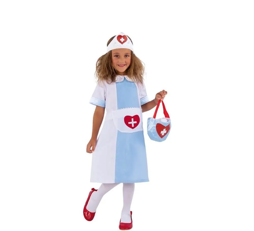 Disfraz de Enfermera Azul y Blanca para niña Disfraz de Enfermera Azul y Blanca para niña