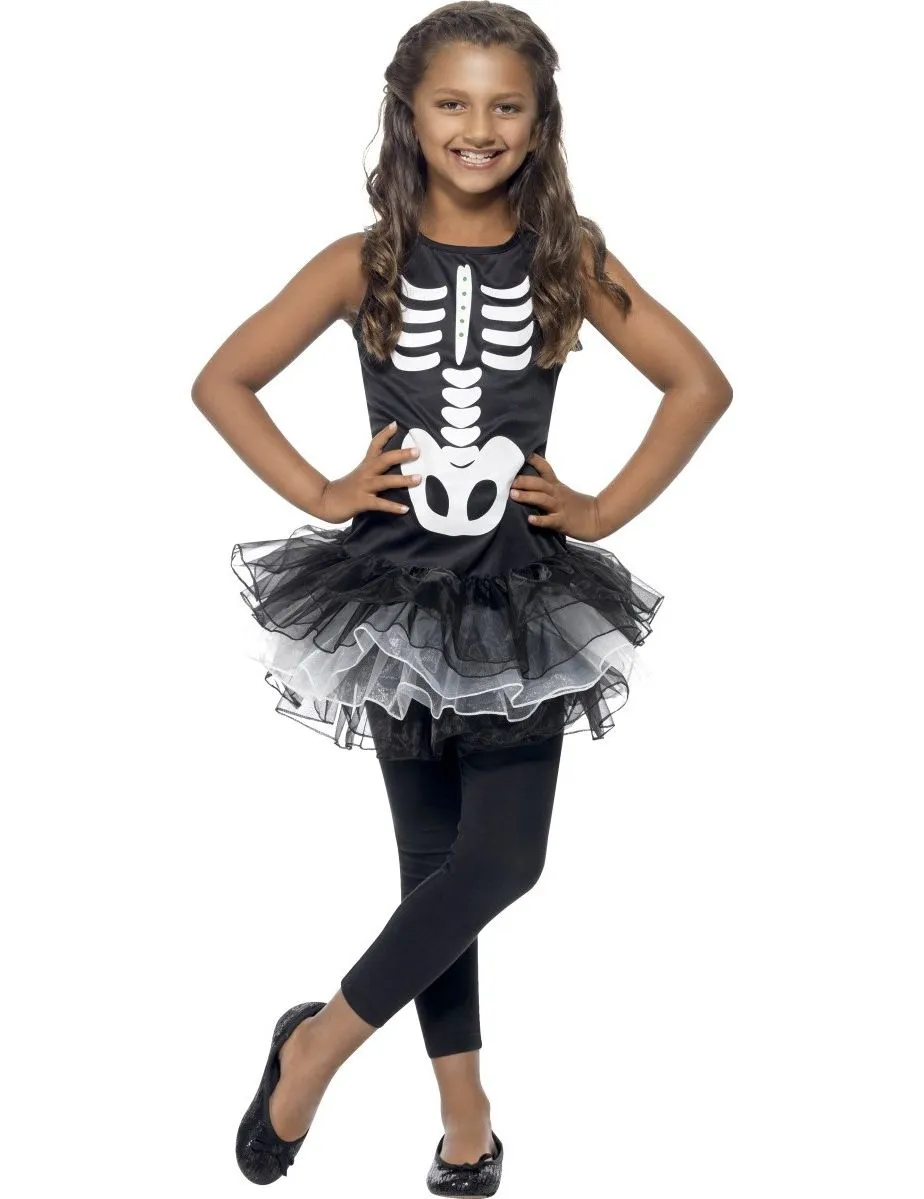 Disfraz de esqueleto tutú negro niña Halloween Disfraz de esqueleto tutú negro niña Halloween