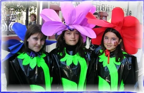 Como hacer un disfraz de flor de papel crepe - Imagui