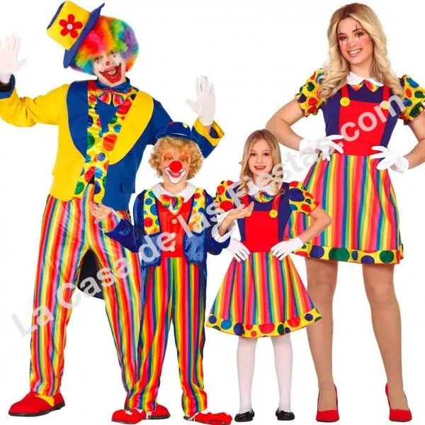 DISFRAZ GRUPO PAYASOS RAYAS COLORES - comprar online en LaCasadelasFiestas.com DISFRAZ GRUPO PAYASOS RAYAS COLORES - comprar online en LaCasadelasFiestas.com