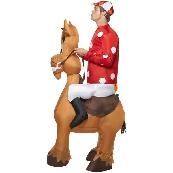 Disfraz de jockey hinchable para adulto: comprar online en Funidelia.