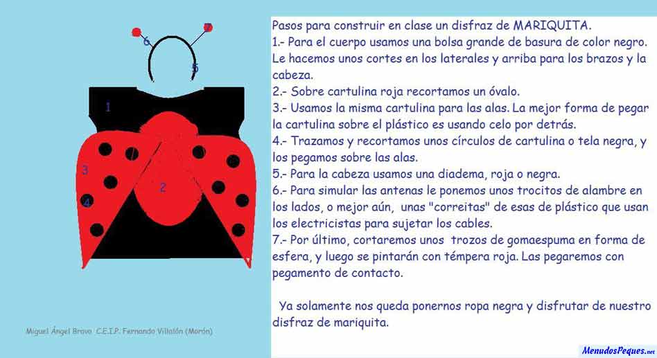 Disfraz de mariquita - Manualidades para carnavales