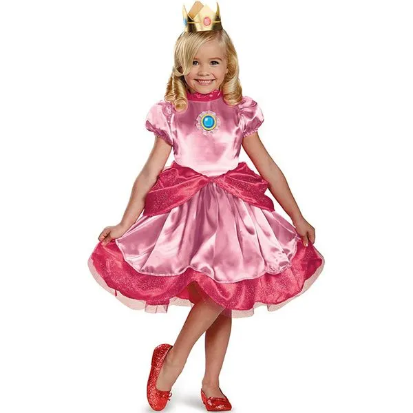 Disfraz de mini Princesa Peach para niña Super Mario Bros ... Disfraz de mini Princesa Peach para niña Super Mario Bros ...
