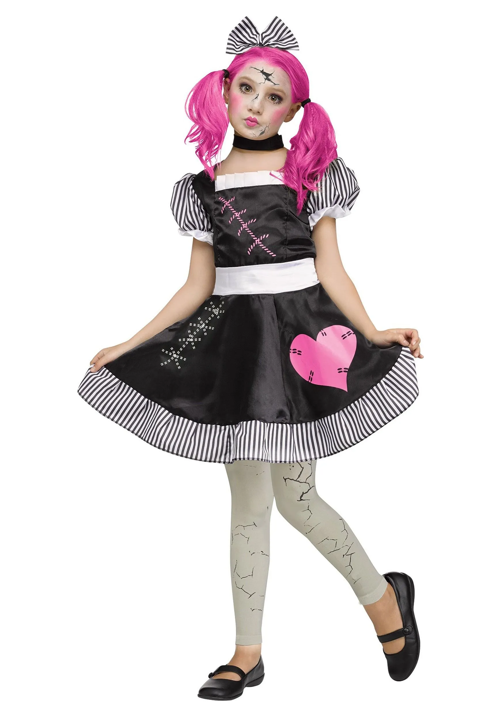 Disfraz de muñeca rota para niñas