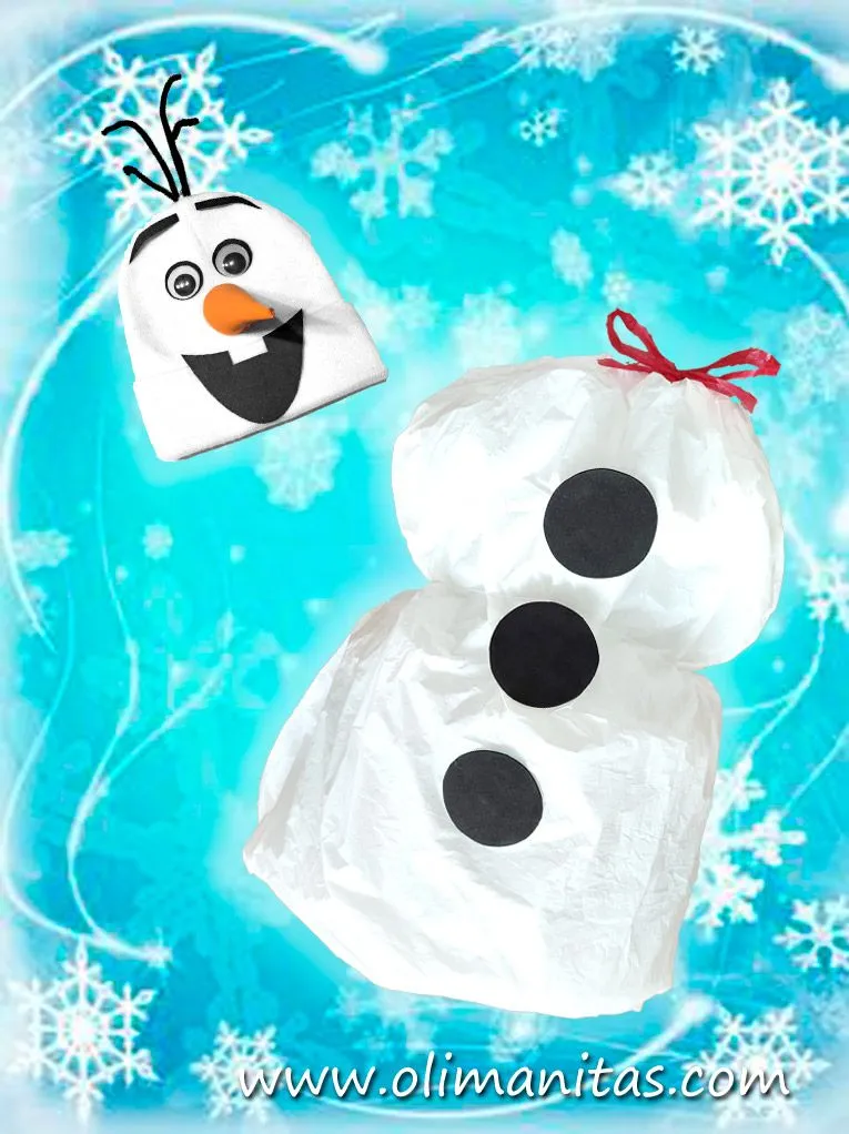 DISFRAZ DE OLAF CASERO. MUÑECO DE NIEVE - OLIMANITAS DISFRAZ DE OLAF CASERO. MUÑECO DE NIEVE - OLIMANITAS