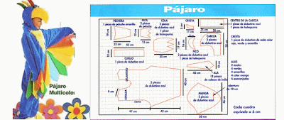 disfraz de pajaro para ninos con moldes