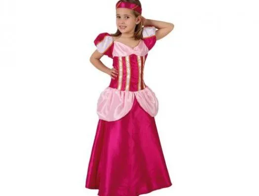 Disfraz de dama medieval rosa, 10-12 años