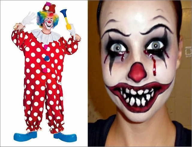 Disfraz de payaso diabólico barato y maquillaje de payaso ... Disfraz de payaso diabólico barato y maquillaje de payaso ...