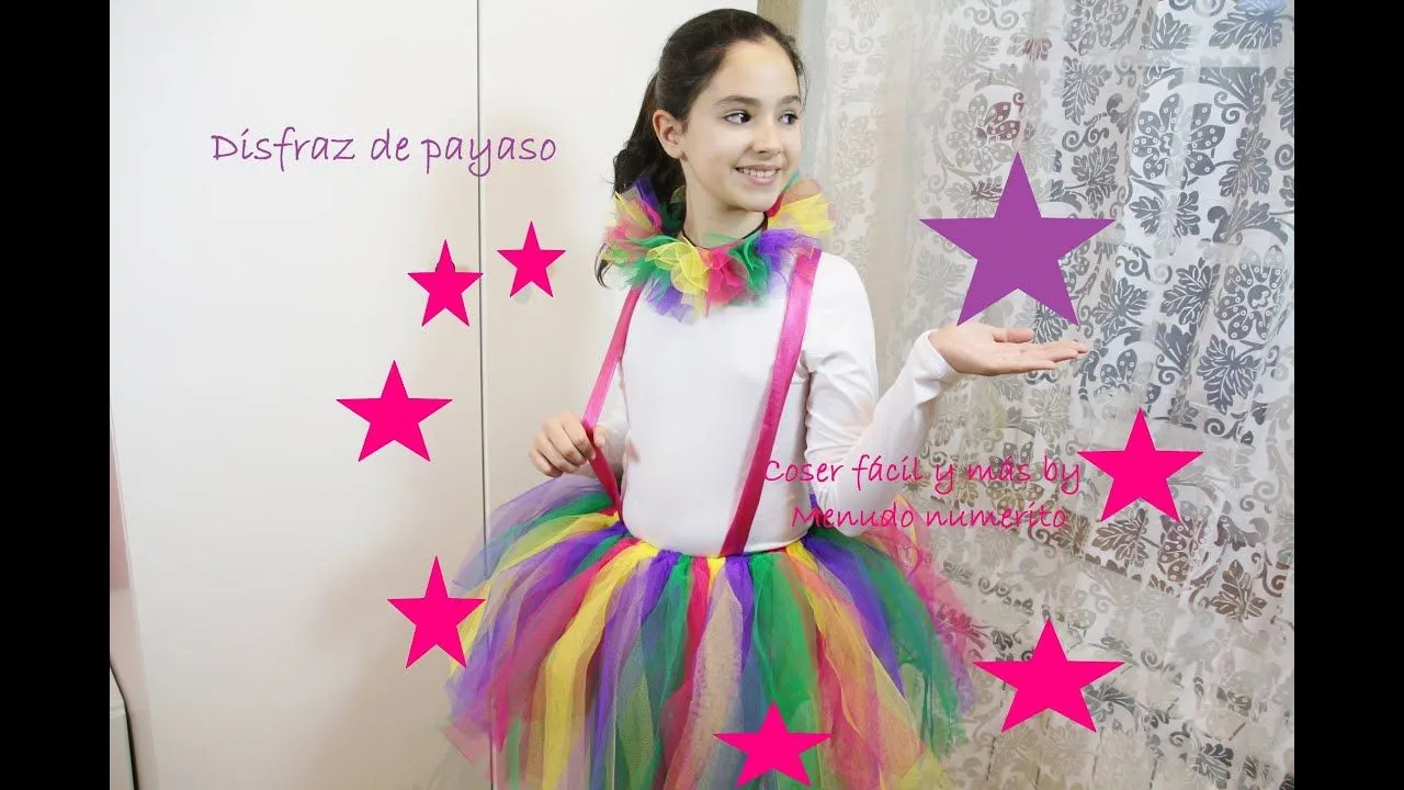 Disfraz de payaso con falda de tul sin coser - YouTube Disfraz de payaso con falda de tul sin coser - YouTube