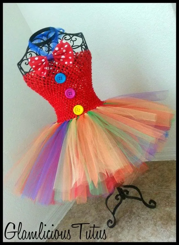 Clown Tutu dress Costume Clown costume por GlamliciousTutus