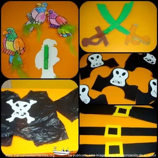 Disfraz de pirata rápido y fácil - Manualidades Infantiles