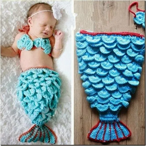 disfraz de sirena hecho a ganchillo para bebé - Nos disfrazamos ...
