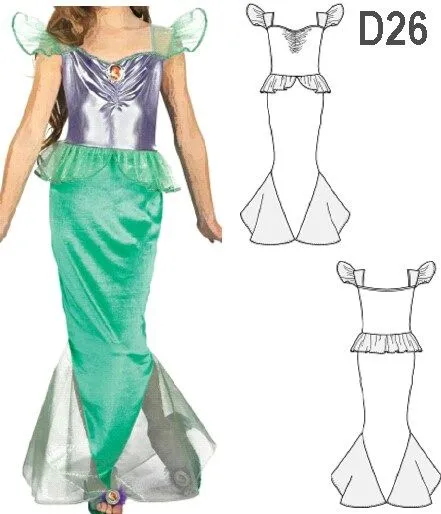 Disfraz de sirena con patrones para coser en casa | Trato o truco Disfraz de sirena con patrones para coser en casa | Trato o truco