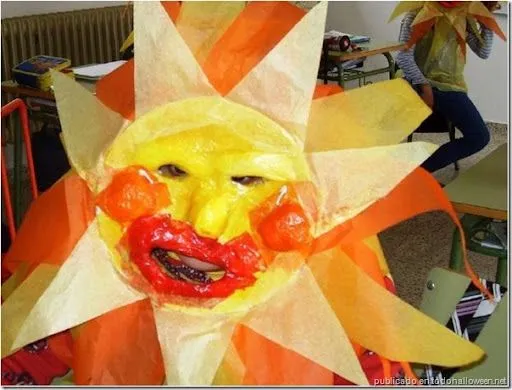 Disfraz de sol con máscara y bolsa de plástico | Todo Halloween Disfraz de sol con máscara y bolsa de plástico | Todo Halloween