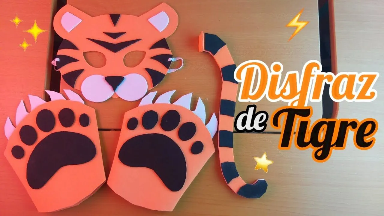 Cómo hacer un Disfraz de TIGRE para niños, Máscara , Garras y Cola con foamy | Momuscraft - YouTube Cómo hacer un Disfraz de TIGRE para niños, Máscara , Garras y Cola con foamy | Momuscraft - YouTube