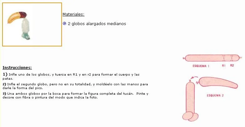 Globoflexia Tucan - Manualidades Infantiles Globoflexia Tucan - Manualidades Infantiles