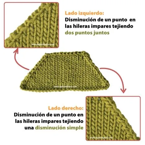 disminución simple - dos puntos juntos dos agujas tejiendoperu.com ... disminución simple - dos puntos juntos dos agujas tejiendoperu.com ...