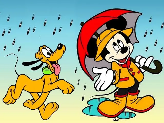 Disney Autumn Mickey Mouse and Pluto under Rain Wallpaper ... Disney Autumn Mickey Mouse and Pluto under Rain Wallpaper ...