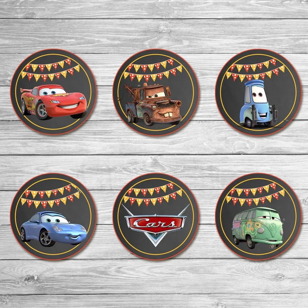 Disney Cars Cupcake Toppers Pizarra Pegatinas de Cars - Etsy México Disney Cars Cupcake Toppers Pizarra Pegatinas de Cars - Etsy México