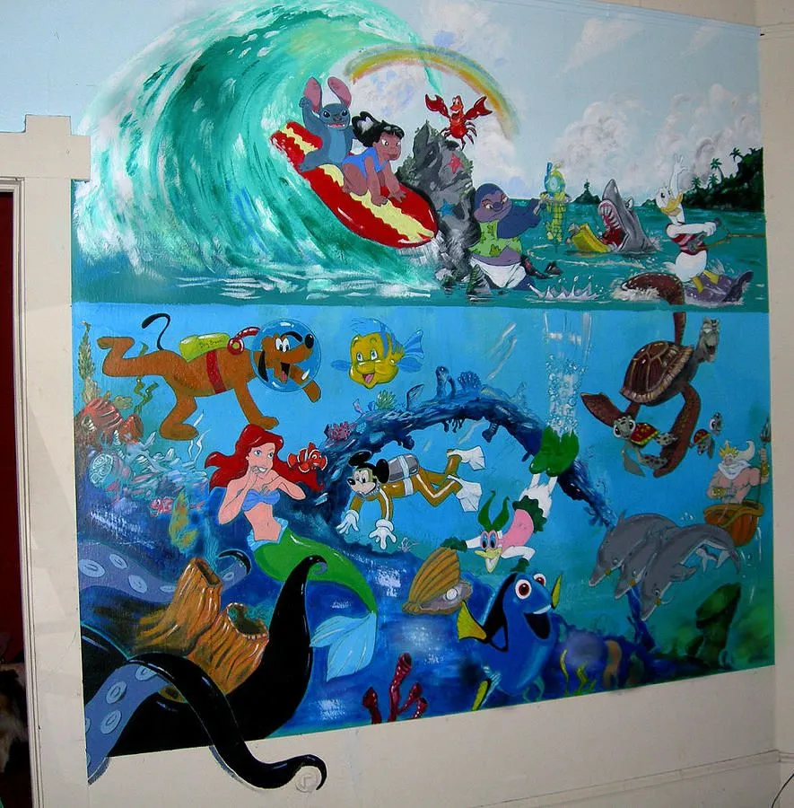 Disney Mural by Robert Lettrick - Disney Mural Painting - Disney ...