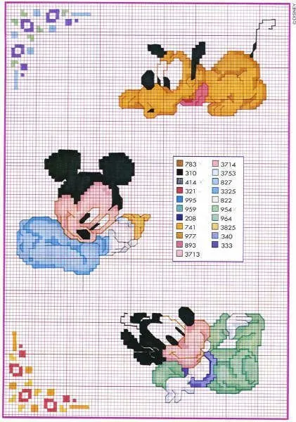 Patron bebés Disney a punto de cruz - Imagui