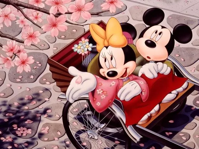Disney Spring Minnie and Mickey Mouse in Japan Wallpaper - Puzzles ...