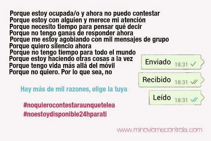 De la disponibilidad absoluta al whatsapp a tener momentos que sí ... De la disponibilidad absoluta al whatsapp a tener momentos que sí ...