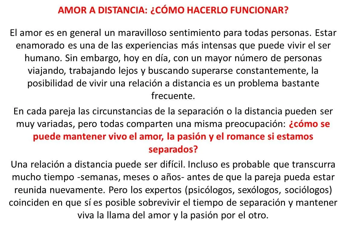 La distancia es "NADA" cuando una persona lo es "