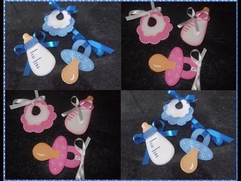 COMO HACER DISTINTIVOS PARA BABYSHOWER - YouTube