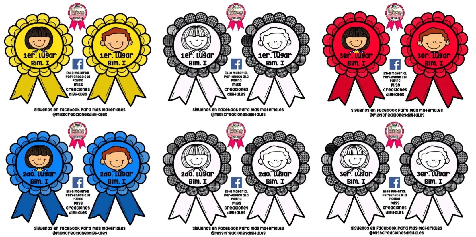 Distintivos o premios para premiar a nuestros alumnos más sobresalientes en el primer bimestre | Educación Primaria