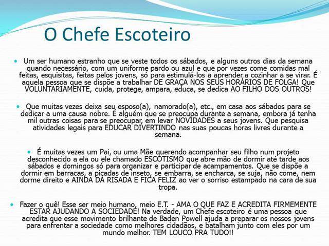 Distrito Escoteiro Litoral - SC: DIA DO CHEFE ESCOTEIRO Distrito Escoteiro Litoral - SC: DIA DO CHEFE ESCOTEIRO