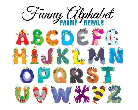 Divertido alfabeto abecedario tela calcomanías por KiddyWalls
