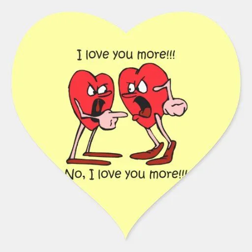 Divertido te amo calcomanías corazones de Zazzle.
