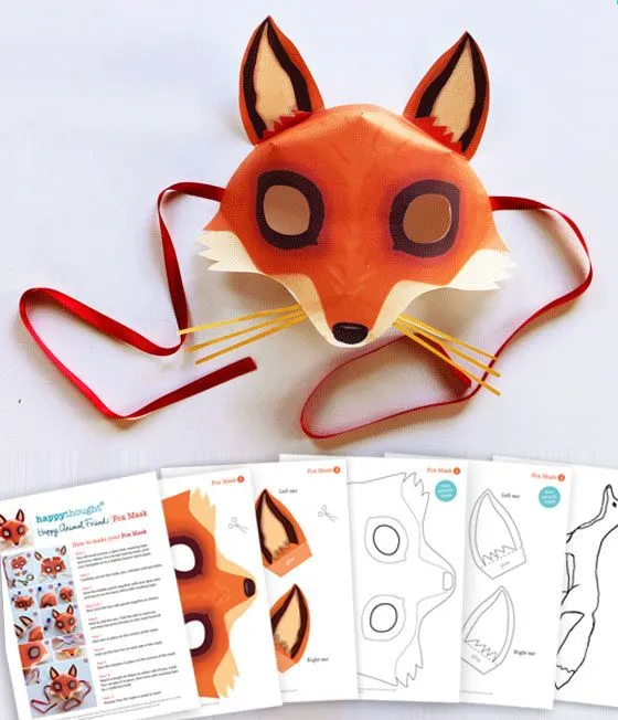 Divertido tutorial de máscara de zorro + plantilla • Happythought Divertido tutorial de máscara de zorro + plantilla • Happythought