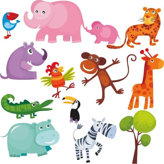Divertidos animalitos africanos - Vector | Vector ClipArt Divertidos animalitos africanos - Vector | Vector ClipArt