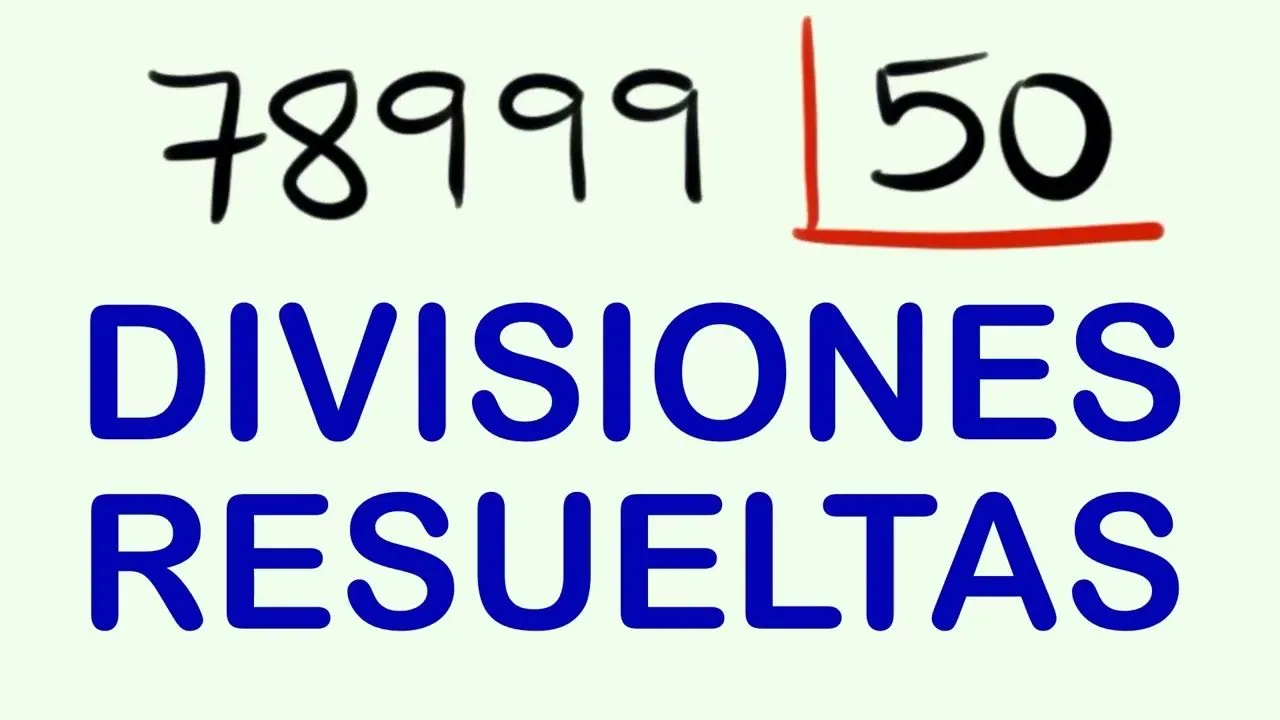 Cómo dividir por 2 cifras a mano - Ejemplo 78999 dividido entre 50 - YouTube