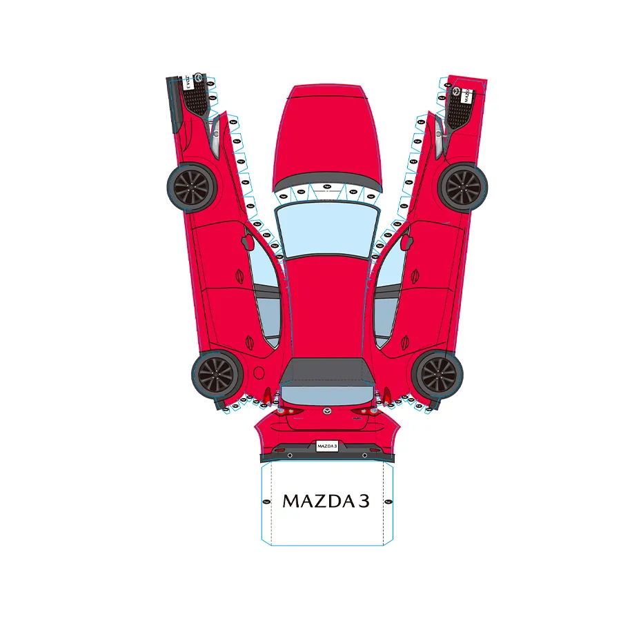 Diviértete armando en papel uno de los modelos de Mazda en papel