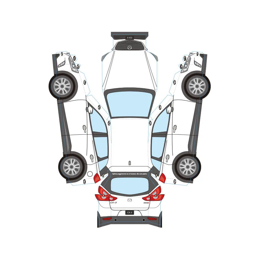 Diviértete armando en papel uno de los modelos de Mazda en papel