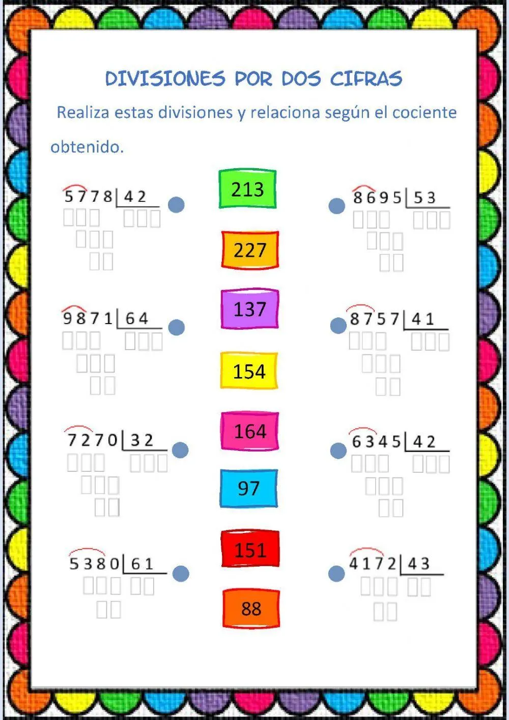 División por dos cifras activity | Live Worksheets División por dos cifras activity | Live Worksheets